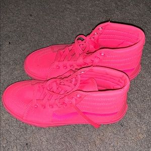 Neon Pink high top Vans